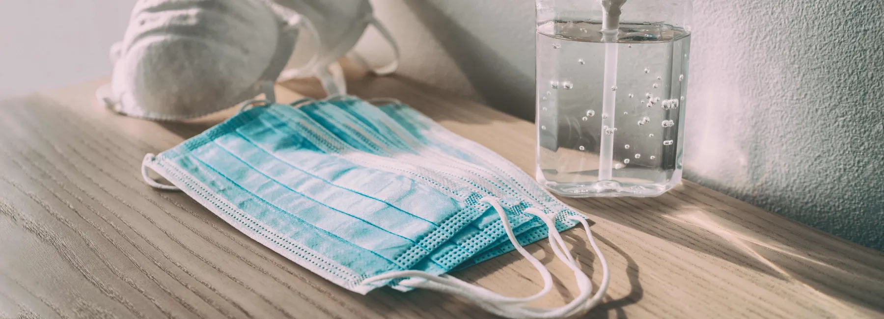 Medical masks and hand sanitiser