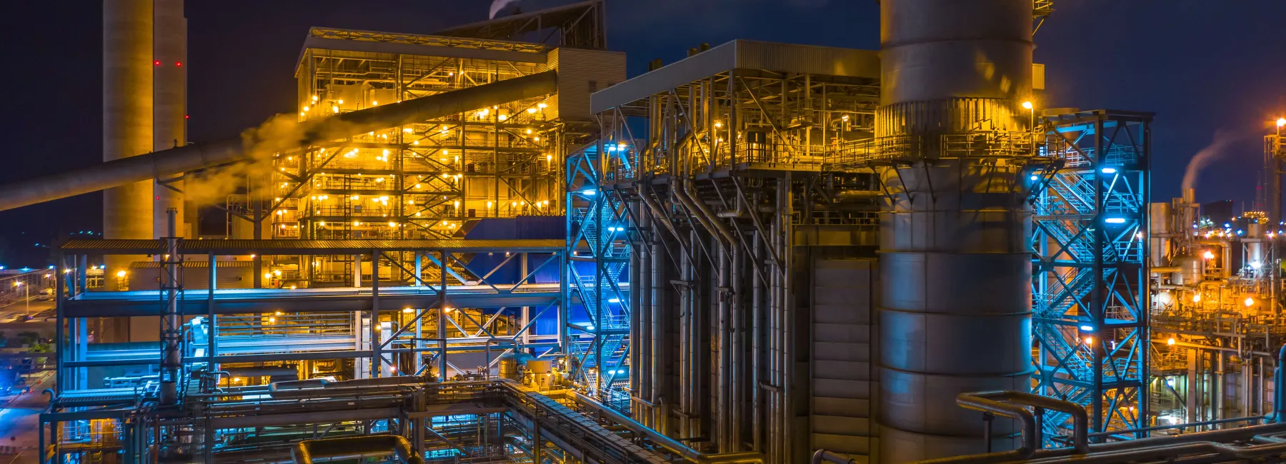 Power plant at night