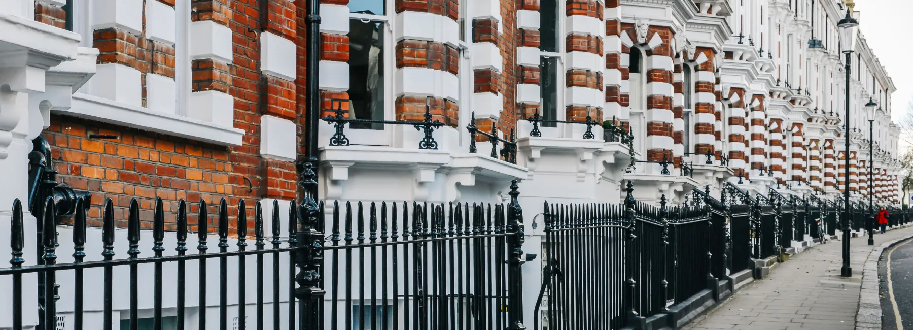 Expensive Edwardian block of period apartments typically found in Kensington, West London, England, UK.