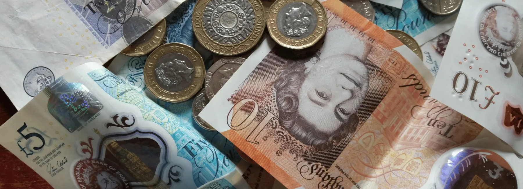 British pound coins and notes