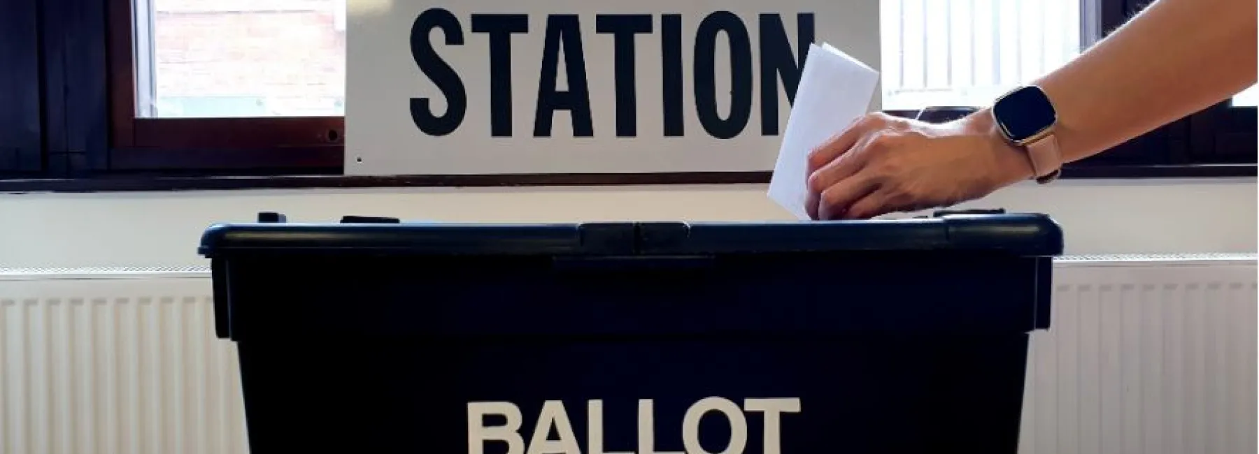 A ballot box in a polling station