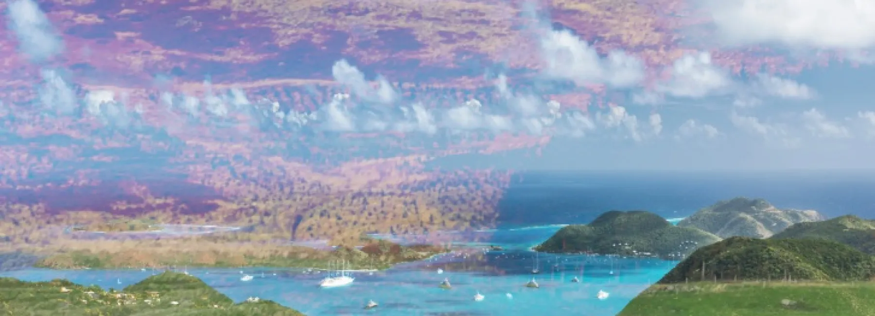 A mix of Scottish countryside and the tropical British Virgin Islands