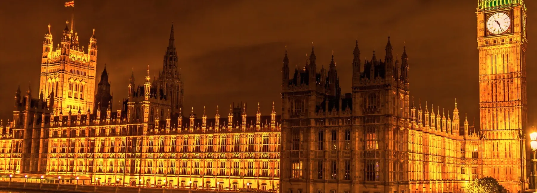 The Palace of Westminster at night