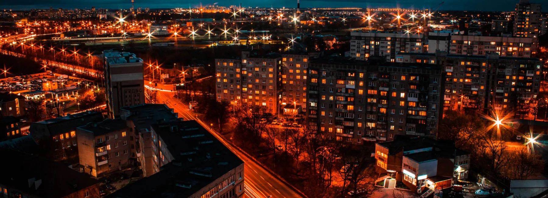 Buildings at night