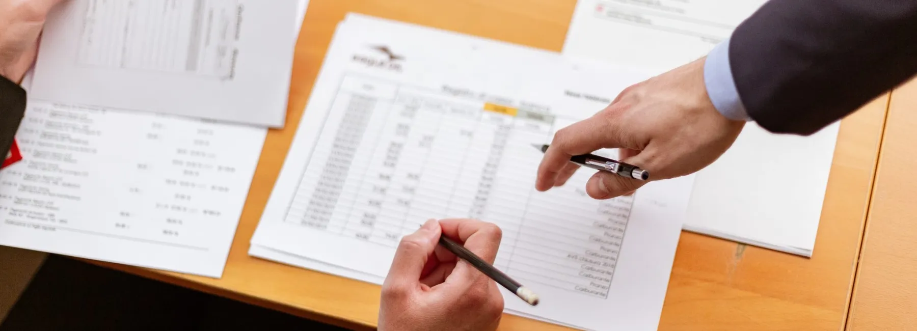 People checking paperwork