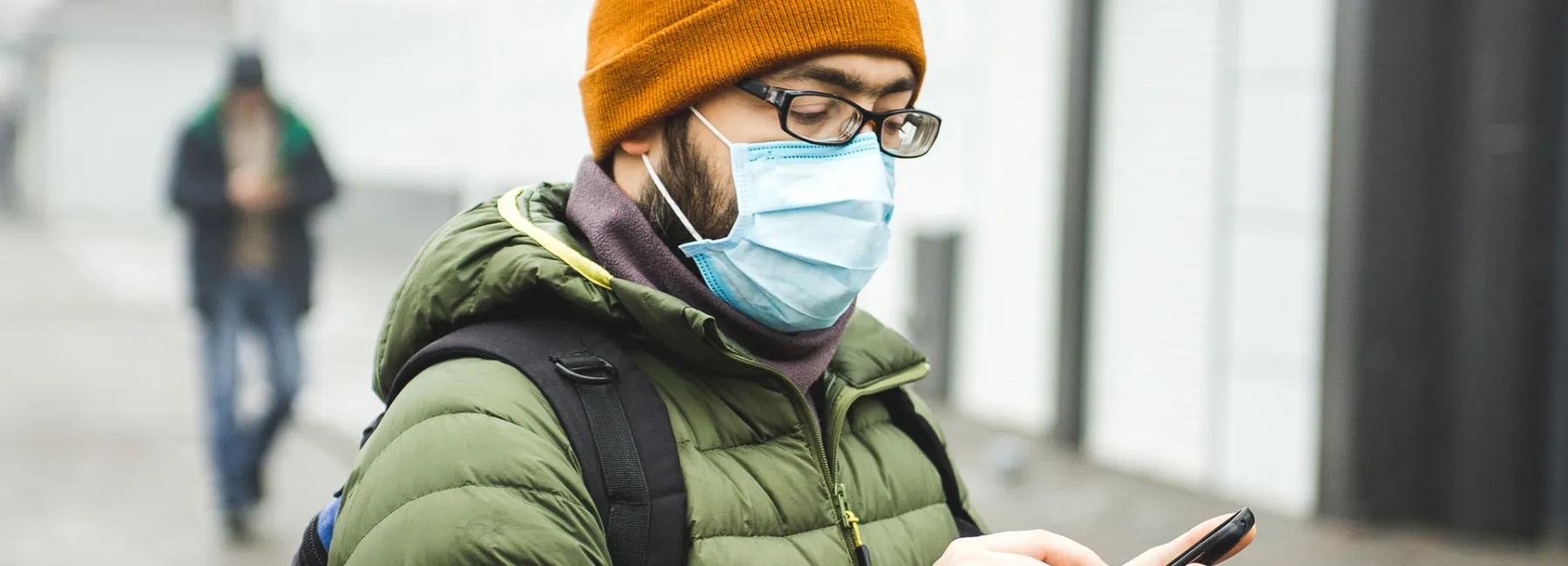 Man with a face mask