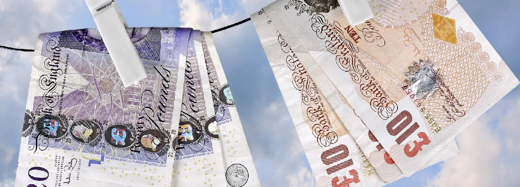 Cash on a washing line