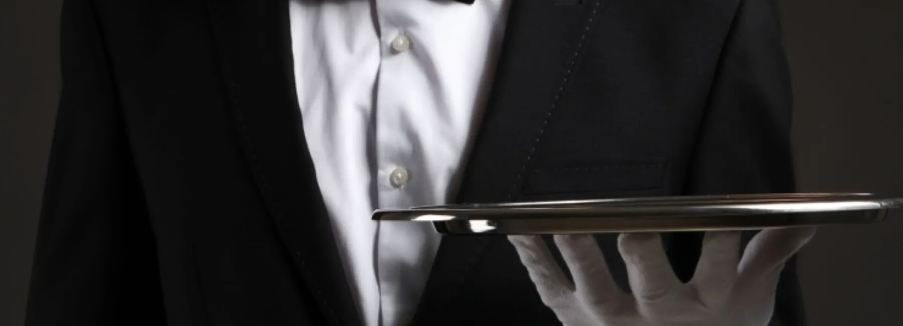 Butler with a serving tray