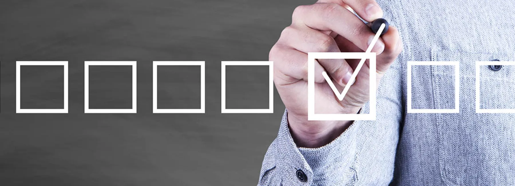 Man ticking a box