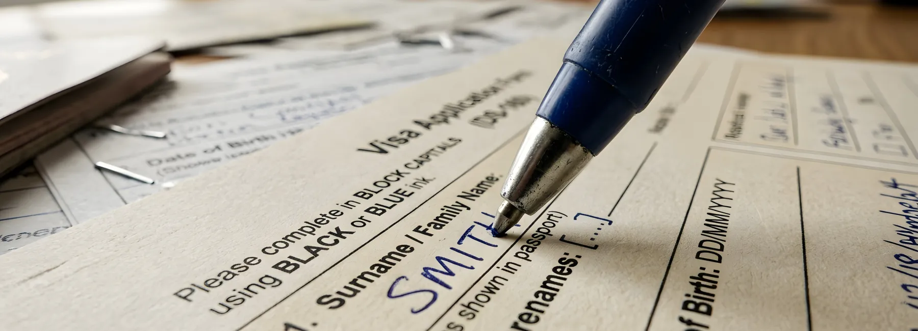 Visa application form
