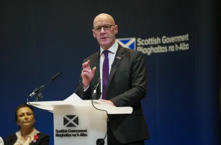 John Swinney speaking at Travelling Cabinet in Ayr