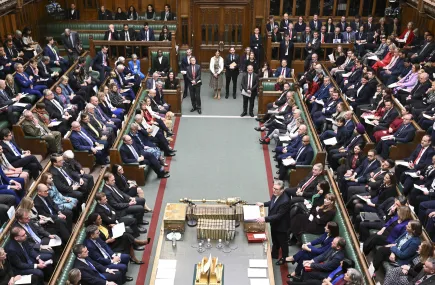 Wide angle photo of the House of Commons