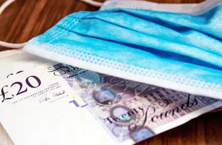 COVID masks and cash