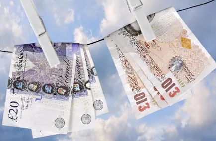 Cash on a washing line