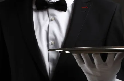 Butler with a serving tray
