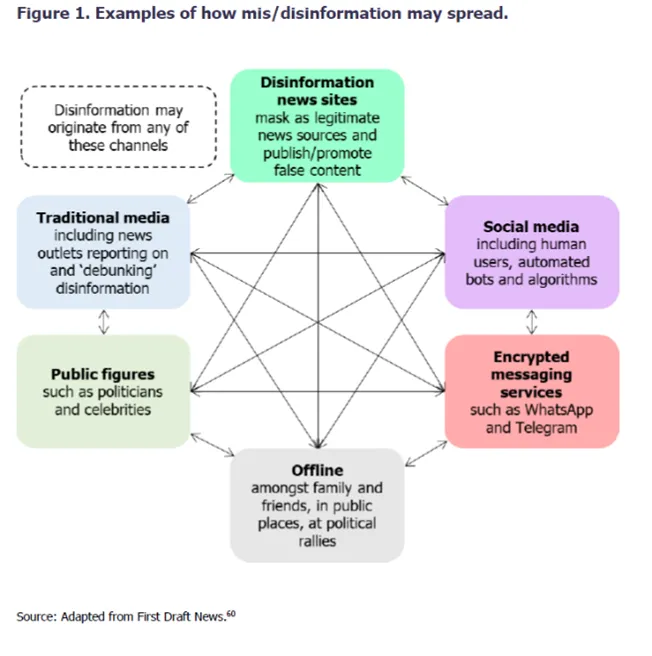 Examples of how mis/disinformation may spread.