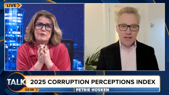 Chief Executive, Daniel Bruce speaks to Talk TV's Petrie Hosken about the UK's continued decline in the Corruption Perceptions Index.
